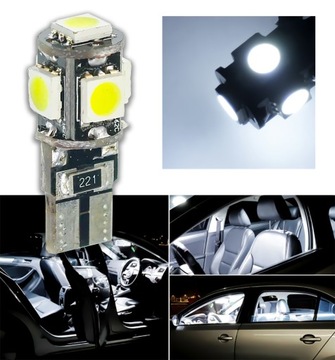 LED ŻARÓWKA W5W T10 CANBUS OŚWITLENIE WNĘTRZA TABLICY POSTOJOWE 12V 120LM