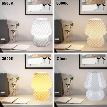Półprzezroczysta lampa stołowa w kształcie grzybka w stylu włoskim