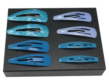 KOMPLET SPINKI DO WŁOSÓW BLUEE 8 SZTUK SET
