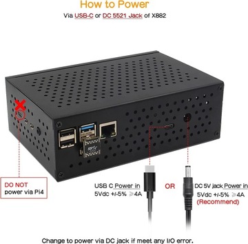 Дисковый массив 2.5 V2.0 с двумя 2,5-дюймовыми жесткими дисками/твердотельными дисками SATA NAS Raspberry Pi 4, модель B