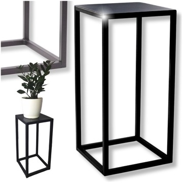 Kwietnik Stojacy Stabilny Metalowy Stojak Loft Wysoki Czarny Wysoki 49cm