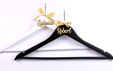 СВАДЕБНЫЕ ВЕШАЛКИ ДЛЯ ВАШЕЙ СВАДЬБЫ ВАШИ ИМЕНА Золотой Бантик