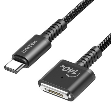 Unitek Kabel zasilający USB-C - MagSafe 3 140W 1m C14121BK-1M + natychmiast