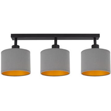 Lampa sufitowa podłużna PLAFON Z PRZEGUBAMI LOFT ABAŻUR szary złoty
