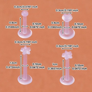 Прозрачный акриловый аксессуар для губ, Пирсинг для ореха, Лабретка,