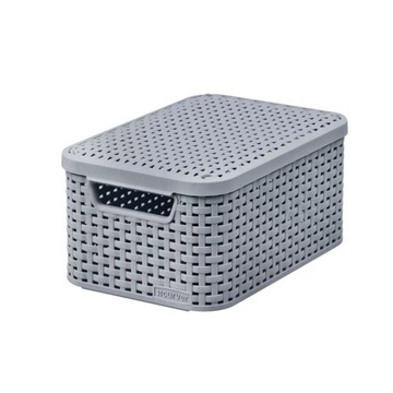 Koszyk z pokrywą jasny szary 6L CURVER STYLE S