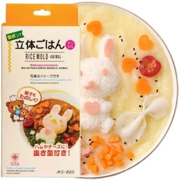 Foremka Do Przygotowania Ryżu Sushi Wzór Króliczek Zwierzątka Bunny Rice