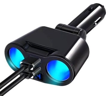 ЗАРЯДНОЕ УСТРОЙСТВО ВОЛЬТМЕТР РАСПРЕДЕЛИТЕЛЬ ПРИЖИГАЛКА 12 В 2x USB PLS41