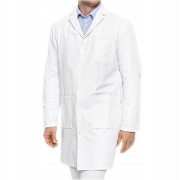 FARTUCH MEDYCZNY LABORATORYJNY MĘSKI BIAŁY KITEL L