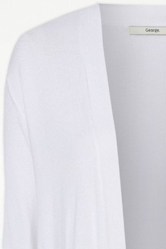 George Klasyczny Kobiecy Gładki Luźny Damski Biały Sweter Narzutka L 40