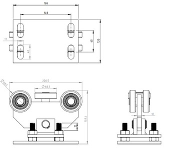 КОМПЛЕКТ ТЕЛЕЖЕК ДЛЯ ОТКАТНЫХ ВОРОТ 70х70 ПРОИЗВОДИТЕЛЬ СТАЛЬНЫХ РОЛИКОВ