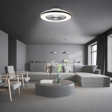 СВЕТОДИОДНЫЙ ПОТОЛОЧНЫЙ СВЕТИЛЬНИК СО СВЕТОДИОДНЫМ ВЕНТИЛЯТОРОМ 55ВТ CCT С ЦВЕТОВОЙ ПАМЯТЬЮ, ПУЛЬТ ДИСТАНЦИОННОГО УПРАВЛЕНИЯ