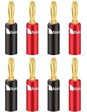 WTYKI GŁOŚNIKOWE BANANOWE NAKAMICHI HQ GOLD 8szt