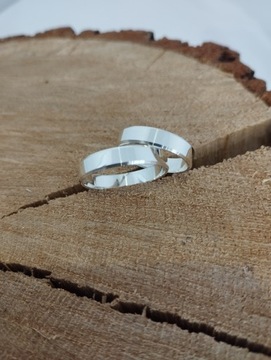 Серебряные обручальные кольца со срезанными сторонами, 4 мм, свадьба ПАРА