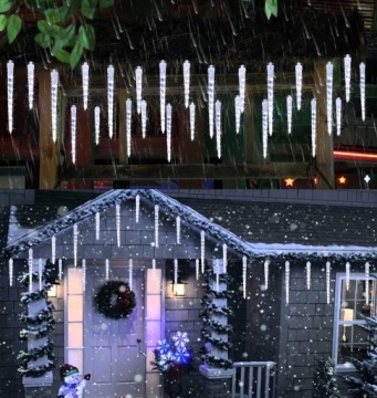 40LED Метеоры Сосульки Светодиодные ПАДАЮЩИЙ СНЕГ РОЖДЕСТВЕНСКИЕ ЕЛОЧНЫЕ ОГНИ ДИСТАНЦИОННЫЕ