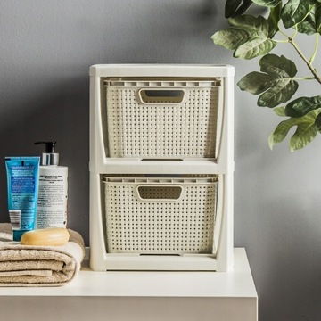 ПОДСТАВКА НА СУНДУК С 2 КОРЗИНАМИ ИЗ РОТАНГА BRANQ 1727A