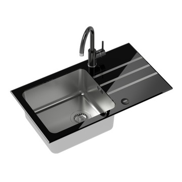 Zlewozmywak szklano-stalowy Quadron Jack 111
