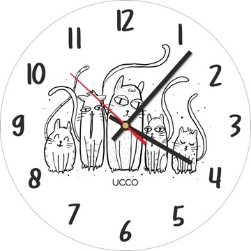 Zegar ścienny 30 cm Kot Koty