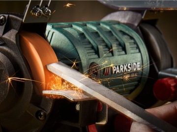 Настольная шлифовальная машина, 2 диска 75мм, с гибким валом PARKSIDE, многофункциональная
