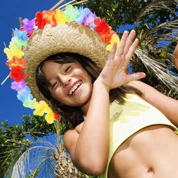 Гавайское колье, Гавайские цветы Алоха, 15 шт.