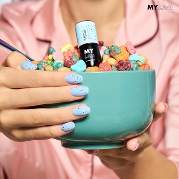 Mylaq M908 Гибридный лак My Blue Flakes