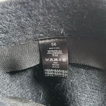 H&M Czarny Kapelusz Angora 56