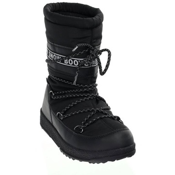 Czarne ciepłe śniegowce wysokie damskie SNOW BOOTS ROZ. 41