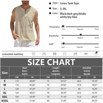 Men's Linen Tank Tops Summer Sleeveless T-Shirt So