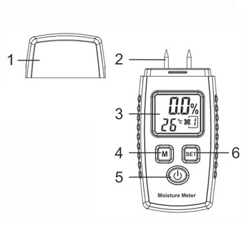 ИЗМЕРИТЕЛЬ ВЛАЖНОСТИ ИЗМЕРИТЕЛЬ ВЛАЖНОСТИ ДЕРЕВО БЕТОН КИРПИЧ ШТУКАТУРКА ЖК-дисплей