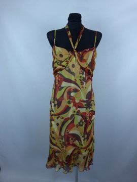 Sisley jedwabna letnia sukienka midi jedwab silk / M