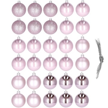 РОЖДЕСТВЕНСКИЕ ШАРЫ ДЛЯ ЕЛКИ НАБОР 30 шт, небьющиеся ПРЕМИУМ