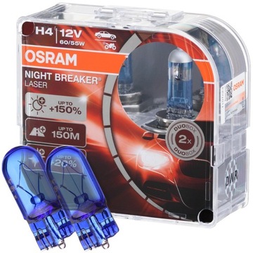 Żarówki H4 OSRAM Night Breaker Laser +150% + W5W