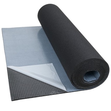 Звукоизоляционная пена премиум-класса толщиной 6 мм с клеем.