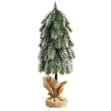 SZTUCZNA MINI CHOINKA NA BIURKO ZE STOJAKIEM OŚNIEŻONA 49 CM