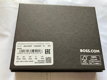 HUGO BOSS skórzany męski portfel skórzany NEW w pudełku BLACK -40%