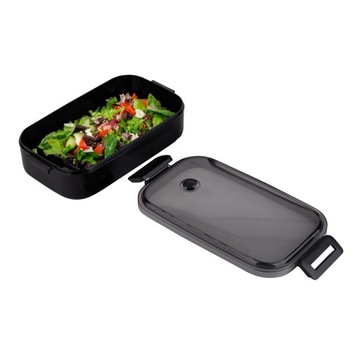 Pojemnik plastikowy z pokrywką Lunchbox do pracy szkoły Altom Design czarny