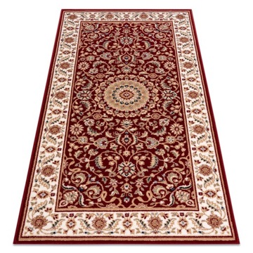 DYWAN NAIN 120x170 cm WEŁNA ROZETA bordo #MO419