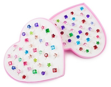 ЮВЕЛИРНЫЕ КОЛЬЦА ДЛЯ ДЕВОЧЕК набор 36 шт.