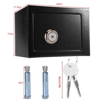 Прочный, прочный стальной сейф с высокой степенью защиты, открывающийся на ключ, для хранения денег.