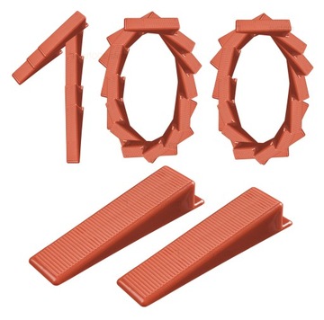 KLINY SYSTEM POZIOMOWANIA PŁYTEK 100 SZTUK