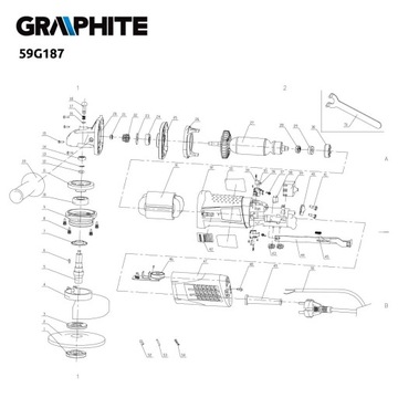 РОТОР УГЛОВОЙ ШЛИФМАШИНЫ ГРАФИТ 59Г187 ОРИГИНАЛ