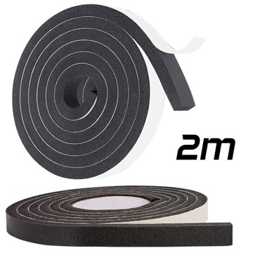 Uszczelka do drzwi pianka wygłuszająca samoprzylepna PIANKA 1x1,5cm 2m