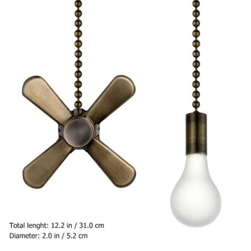 Люстра с металлической цепочкой с бусинами и веером