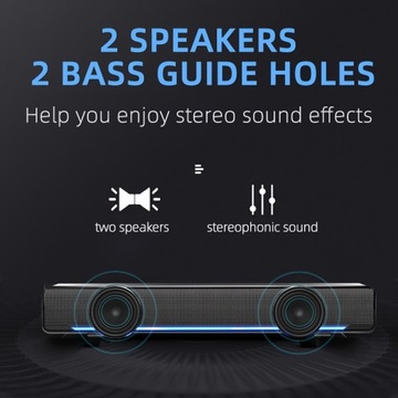 Светодиодная звуковая панель AuraWave — четкий звук, динамическая подсветка, питание от USB —