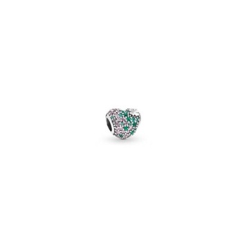 Charms serce koniczyna srebro 925 kryształ