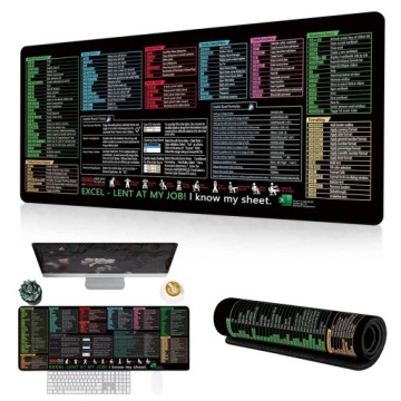 Velká Podložka Pod Myš 40X90 CM Excel Shortcut Keys Na Ochranný Stůl
