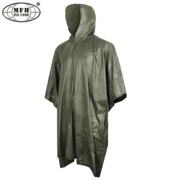 Плащ-пончо с капюшоном MFH Poncho Vinyl GREEN OLIVE