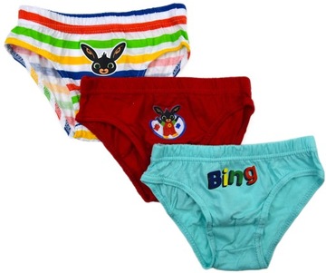 3-PACK BAWEŁNA MAJTKI SLIPY CHŁOPAK BING 104/110