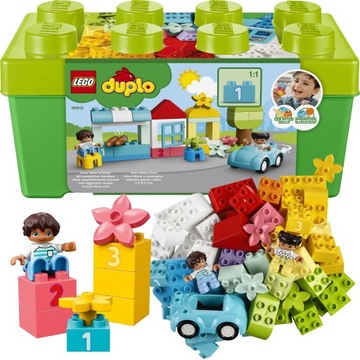ZABAWKA EDUKACYJNA PUDEŁKO KLOCKI LEGO DUPLO DLA 1,5, 2, 3 LATKA NA PREZENT