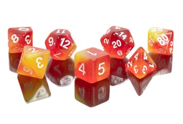 WSCHÓD NAD DOLINĄ ZESTAW 7 PRZEZROCZYSTYCH KOŚCI RPG